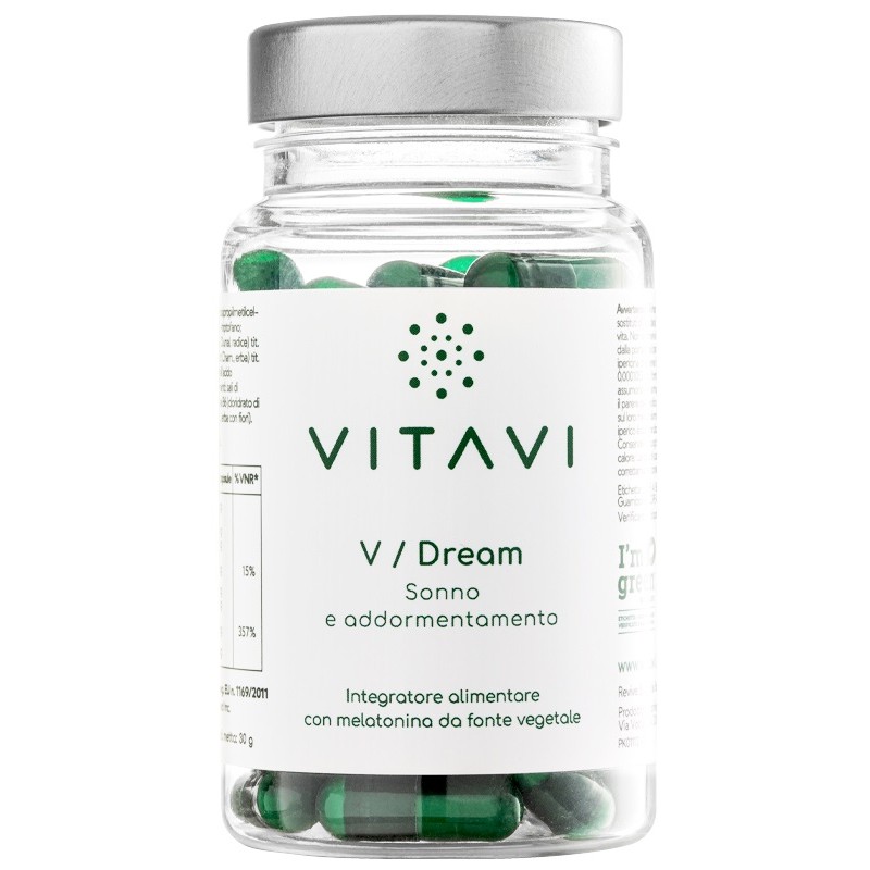Vitavi V Dream Melatonina Integratore per Sonno 60 Capsule Vitavi V Dream Melatonina Integratore per Sonno 60 Capsule