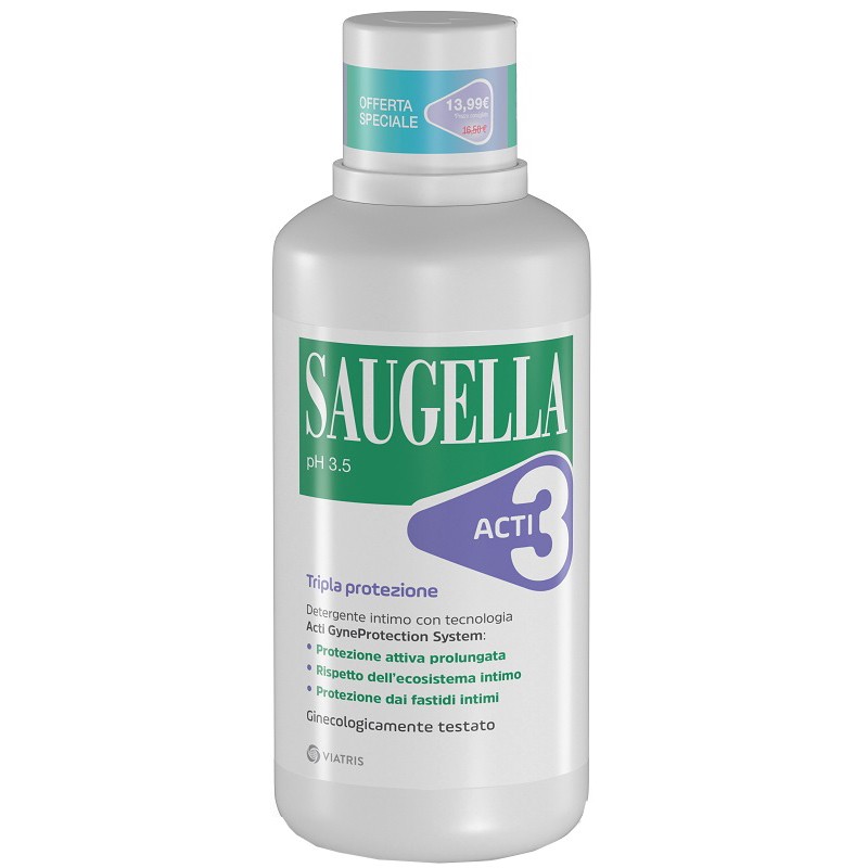 Saugella Acti3 Detergente Intimo Tripla Protezione 500ml
