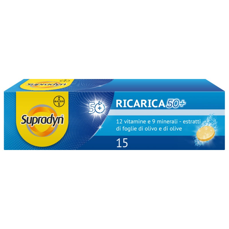 Supradyn Ricarica 50+ Integratore Vitamine e Minerali 15 Compresse Effervescenti
