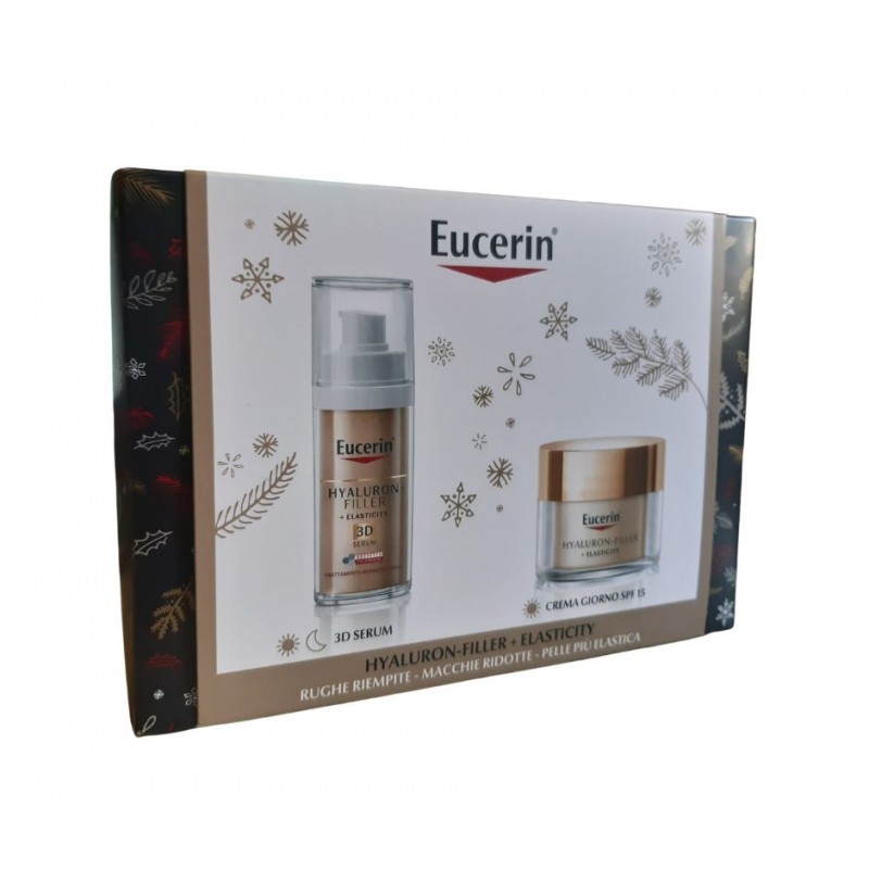 Eucerin Hyaluron Filler + Elasticity Cofanetto Natale Anti-Macchie 3D Serum + Crema Giorno 2 Prodotti