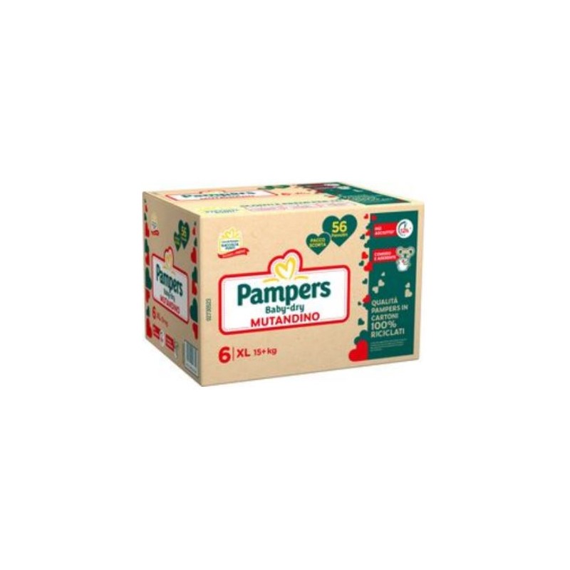 Pampers Baby Dry XL Mutandino Confezione Quadrupla Pannolini Taglia 6 (15+kg) 56 Pezzi