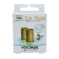 Vitaplus Tappi Auricolari Spugna Classici 3 Coppie + Custodia Vitaplus Tappi Auricolari Spugna Classici 3 Coppie + Custodia