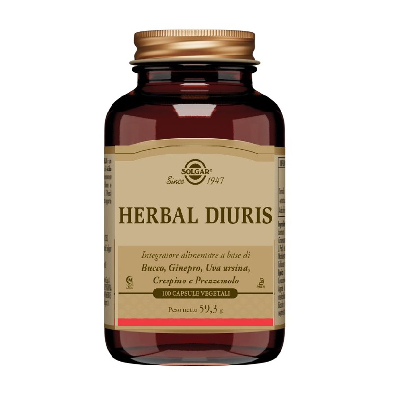 Solgar Herbal Diuris Integratore per le Vie Urinarie 100 Capsule