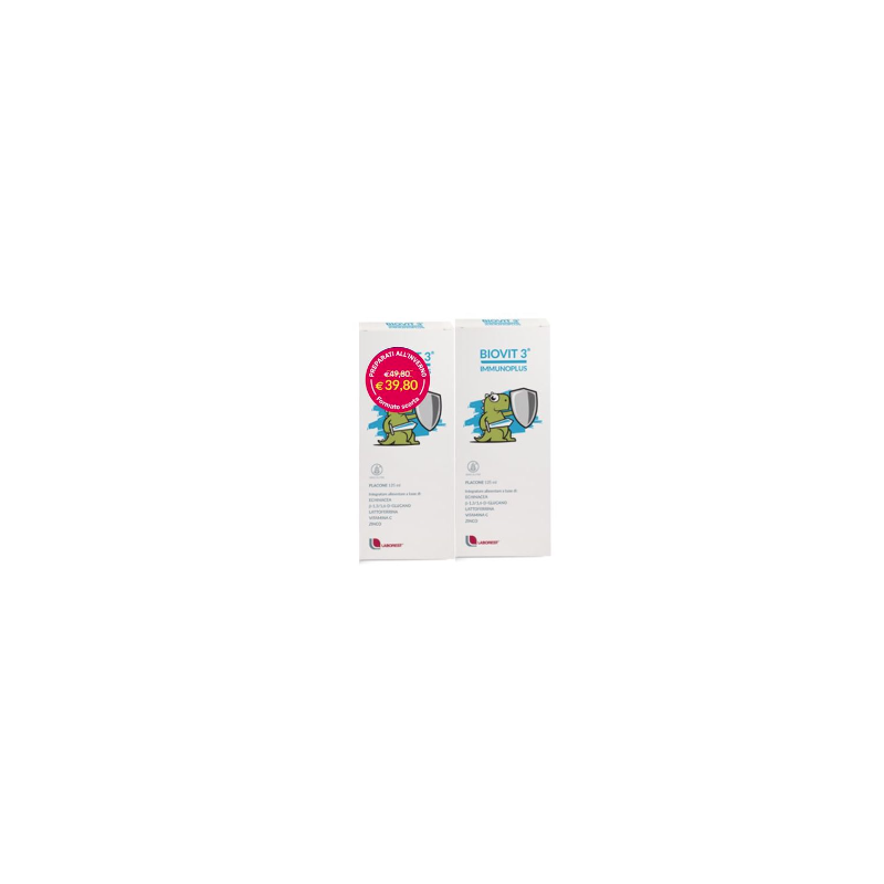 Biovit 3 Immunoplus Multipack Integratore Ricostituente 2x125ml Flaconi