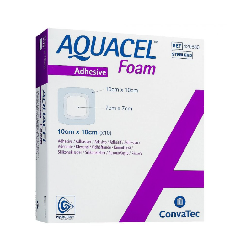 Aquacel Foam Pro Cerotto per Ferite 10X10cm 10 Pezzi
