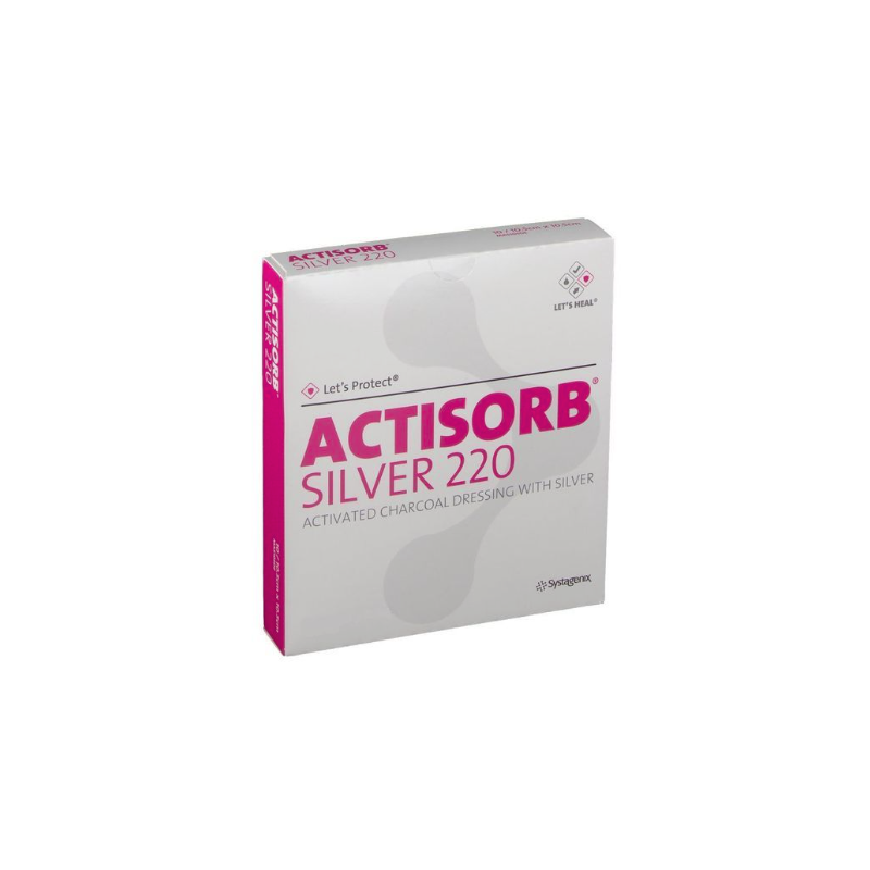 Actisorb Silver Medicazioni In Carbone Attivo Con Argento 220 10,5X10,5cm 10 Pezzi
