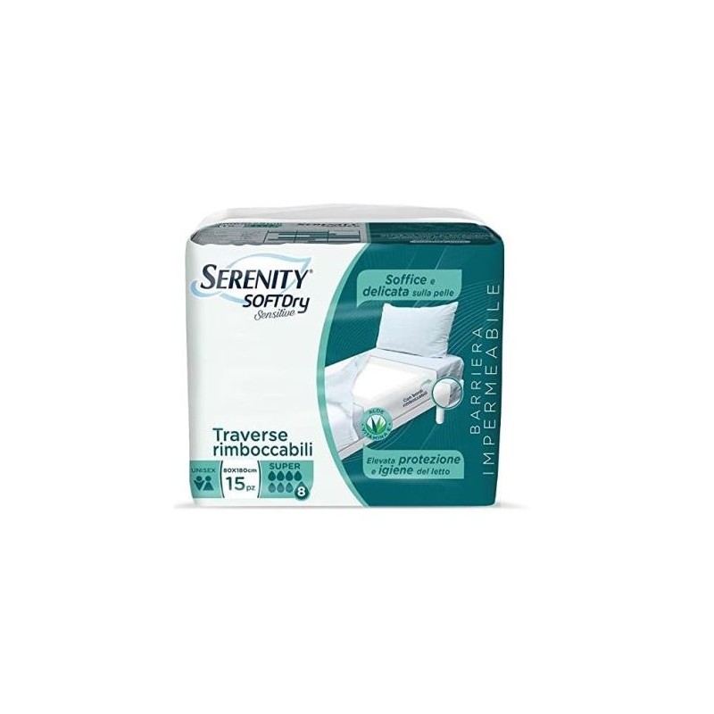 Serenity Soft Dry Traversa Sensitive Per Incontinenza 80x180cm 15 Pezzi