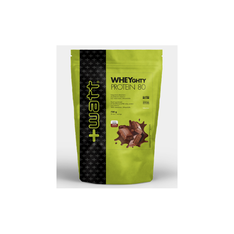 Wheyghty Protein 80 Cacao Integratore per Massa Muscolare Doypack 750g