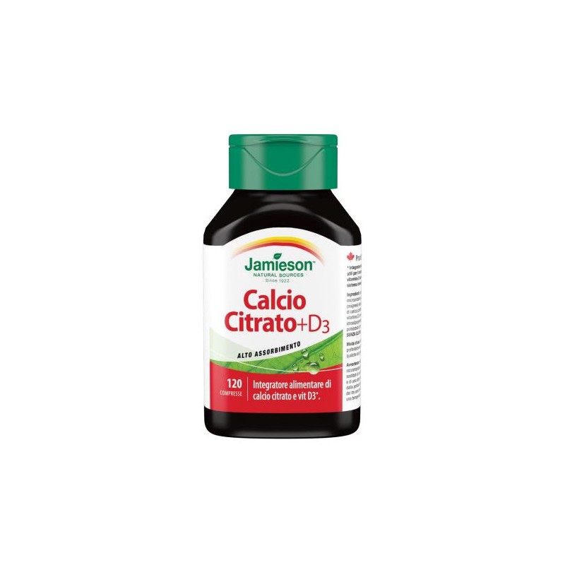 Scatola con Jamieson Calcio Citrato+ Vitamina D3 Integratore Ricostituente 120 Compresse Scatola con Jamieson Calcio Citrato+ Vitamina D3 Integratore Ricostituente 120 Compresse