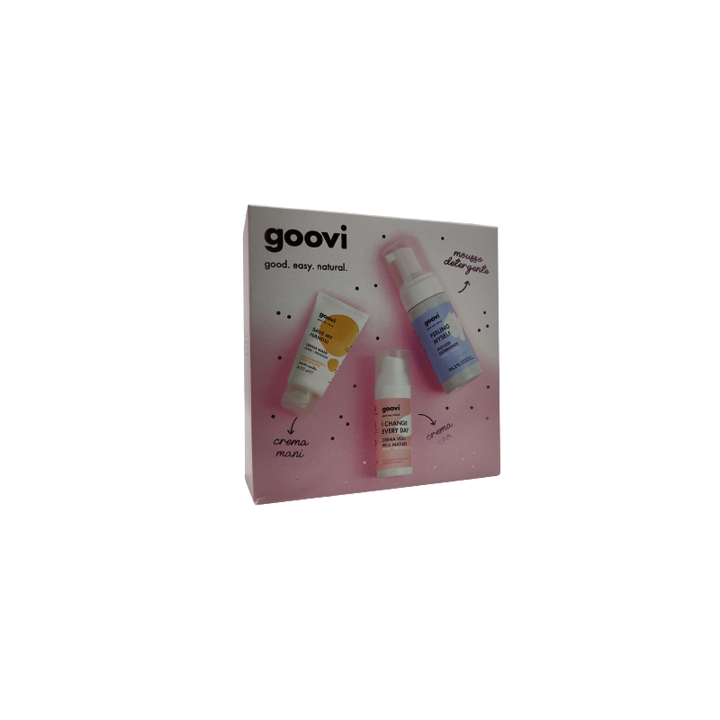Goovi Cofanetto Regalo Natale 2022 Mousse, Crema Viso Pelle Matura e Crema Mani 3 Pezzi Goovi Cofanetto Regalo Natale 2022 Mousse, Crema Viso Pelle Matura e Crema Mani 3 Pezzi