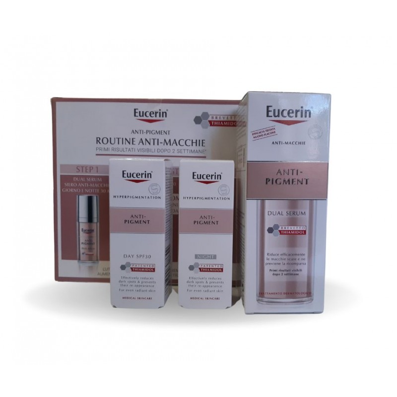 Eucerin Anti-Pigment Cofanetto Antimacchie con Siero 30ml + Crema Giorno SPF30 20ml + Crema Notte 30ml