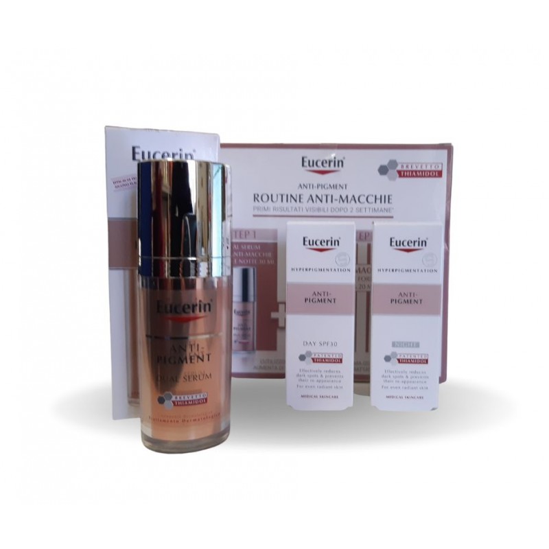 Eucerin Anti-Pigment Cofanetto Antimacchie con Siero 30ml + Crema Giorno SPF30 20ml + Crema Notte 30ml