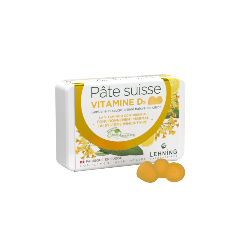 Lehning Pate Suisse Vitamina D3 Integratore Difese Immunitarie 40 Compresse Gommose