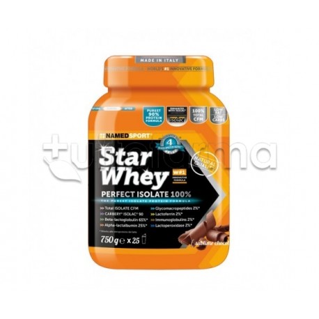 Named Sport  Star Whey PERFECT ISOLATE 100% Proteine Gusto Sublime Chocolate 750gr