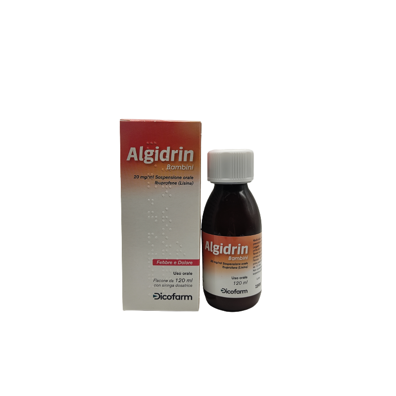 Algidrin Sciroppo Ibuprofene per Febbre e Dolore per Bambini 20mg/ml 120ml