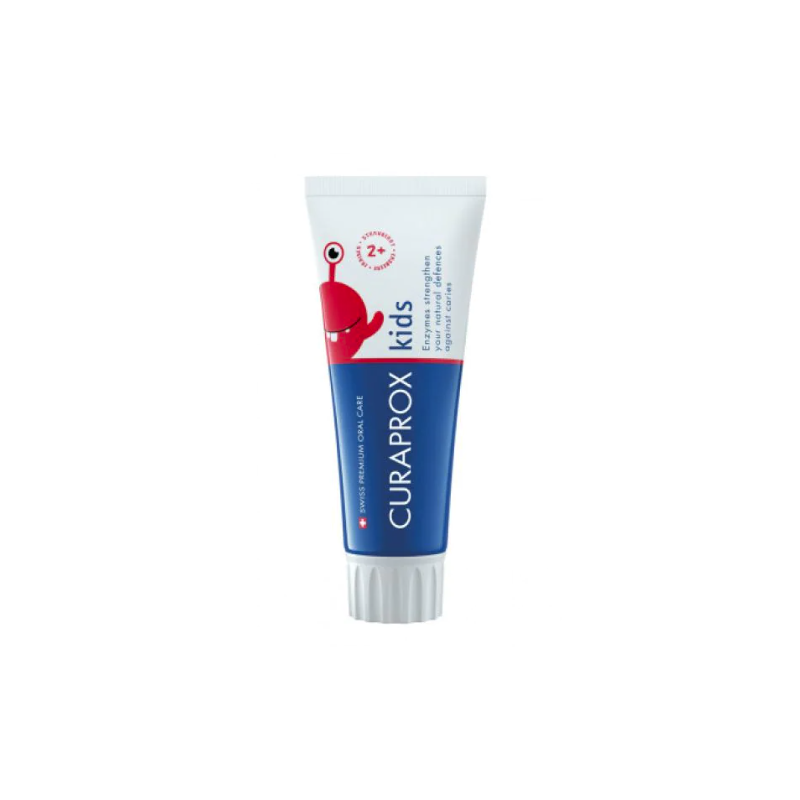 confezione di Curaprox Kids Dentifricio Bambini Con Fluoro 950ppm Gusto Fragola 60ml confezione di Curaprox Kids Dentifricio Bambini Con Fluoro 950ppm Gusto Fragola 60ml