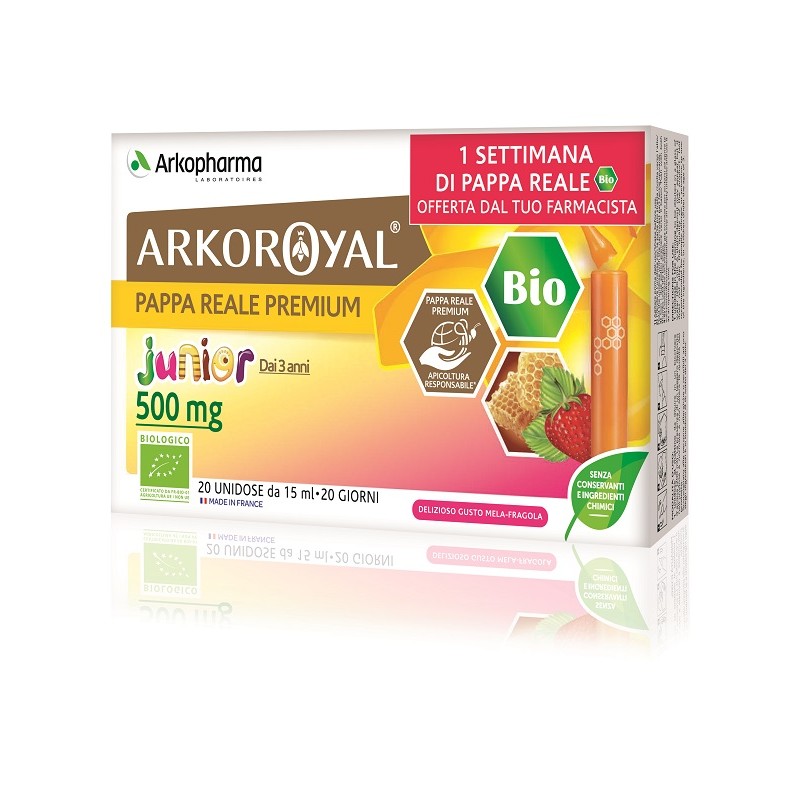 Arkoroyal Junior Pappa Reale Premium Integratore Ricostituente 20 Flaconcini Arkoroyal Junior Pappa Reale Premium Integratore Ricostituente 20 Flaconcini