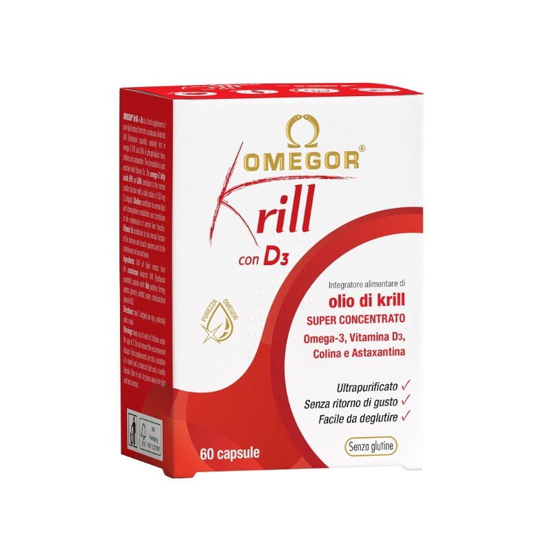 Omegor Krill D3 Integratore di Vitamina D3 60 Capsule Molli