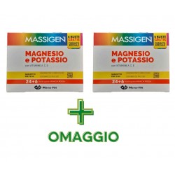 PROMO Massigen Magnesio Potassio Integratore per Stanchezza e Energia 30 Bustine+ CONFEZIONE OMAGGIO