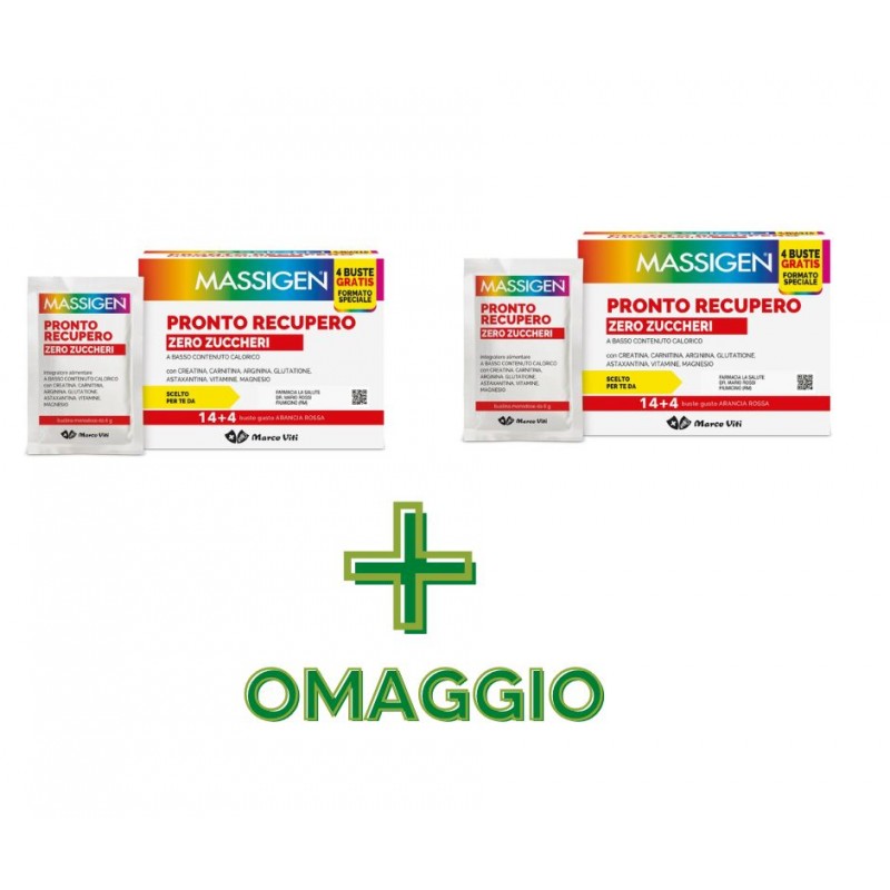 PROMO Massigen Pronto Recupero Integratore Ricostituente Senza Zucchero 18 Bustine + CONFEZIONE OMAGGIO PROMO Massigen Pronto Recupero Integratore Ricostituente Senza Zucchero 18 Bustine + CONFEZIONE OMAGGIO