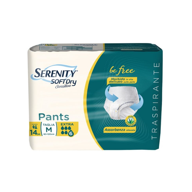 Serenity Soft Dry Sensitive Pants Pannoloni Extra Taglia M 14 Pezzi