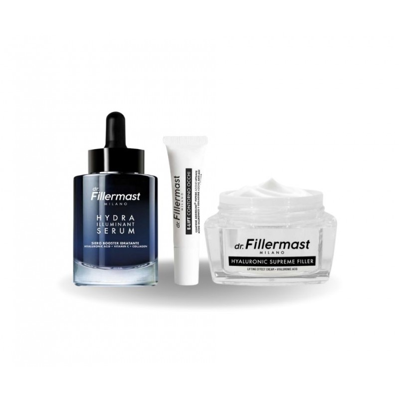 Dr. Fillermast Kit Pelle Secca Giorno Siero, Contorno Occhi e Crema 3 Pezzi