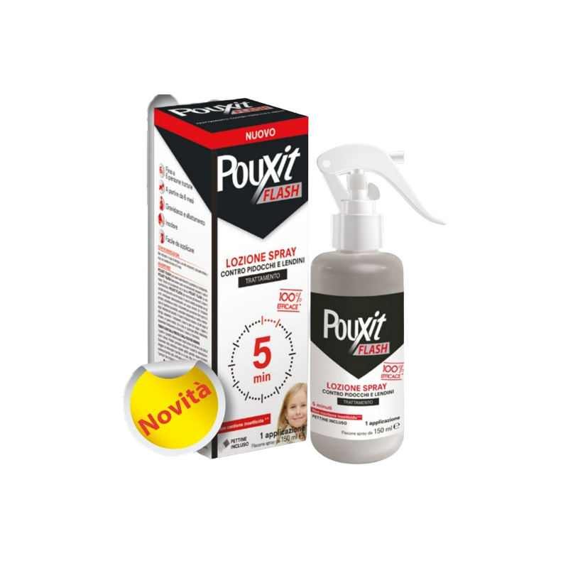Pouxit Flash Lozione Spray Rapido per Pidocchi e Lendini 150ml