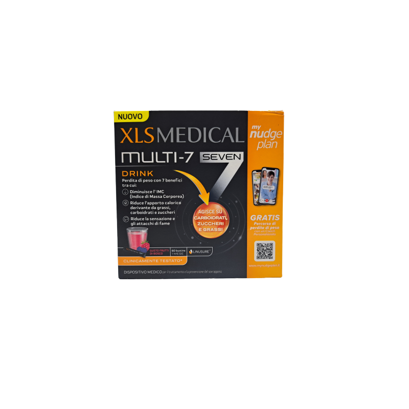 XLS Medical Multi 7 Drink Perdita e Controllo del Peso 60 Stick Liquidi da Bere
