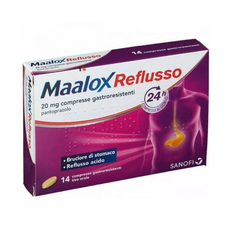 Maalox Reflusso Gastroprotettore per Bruciore di Stomaco e Acidità 14 Compresse 20mg