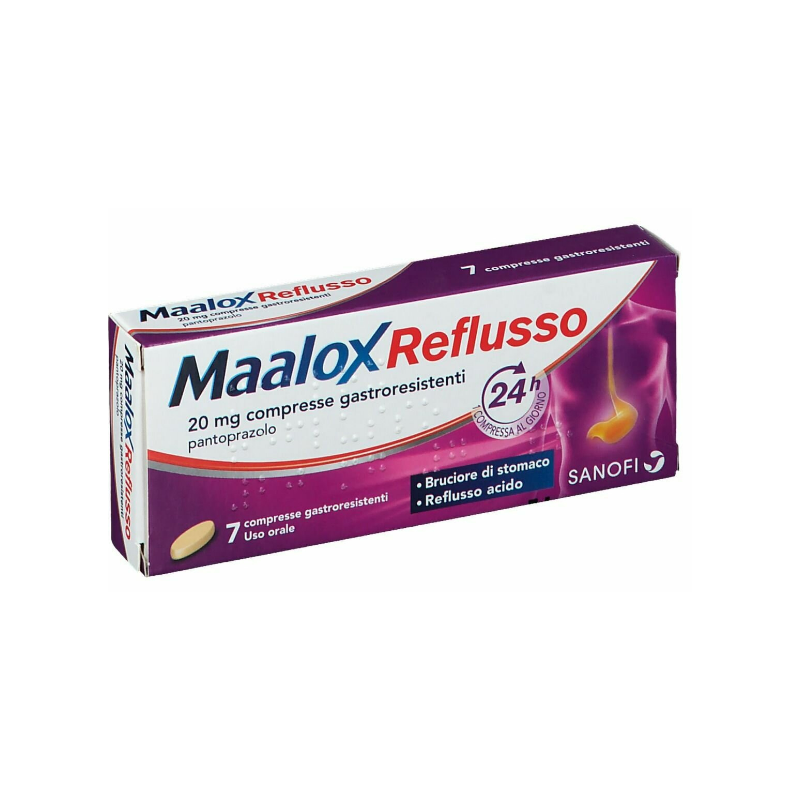 Maalox Reflusso Gastroprotettore per Bruciore di Stomaco e Acidità 7 Compresse 20mg
