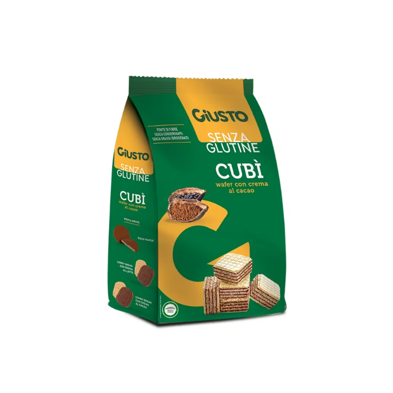 Giusto Senza Glutine Cubi' Wafer Al Cacao 250g