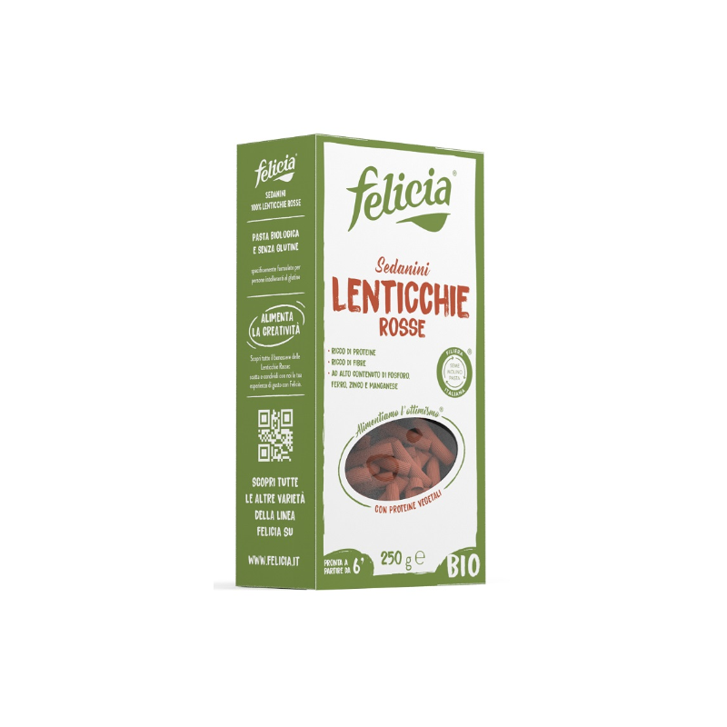 scatola di Andriani Felicia Bio Lenticchie Rosse Senza Glutine 250g