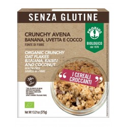 Probios Crunchy Cereali con Avena, Banana, Uvetta e Cocco Senza Glutine 375g