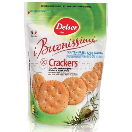 Delser I Buonissimi Cracker Con Olio Extravergine d'Oliva e Rosmarino Senza Glutine 125g